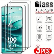 3 Stück gebogenes gehärtetes Glas für Xiaomi Redmi Note 13 14 Pro Plus Note 13 14 Pro Note14 4G 5G Displayschutzfolien