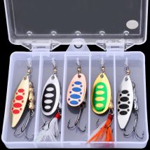 5PCS Premium Fishing Spinner Lure Set-Durable Zinc Alloy Metal Spoons with Vibrant Action for Trout Carp Fishing  Accessory Kit