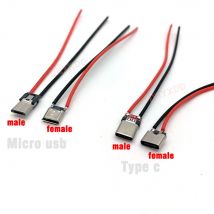5 Stücke Micro USB Typ-C 2Pin Horizontal/Vertikal 2P Einfache Gelötete Stecker Plug-in Board Schnellladung USB-C Stecker