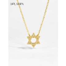DPLAOPA Women 925 Sterling Silver Gold Silver Star of David Pendant 2024 Necklace Making Fashion Wedding Party Jewelry