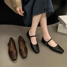 Frühling/Herbst Neue Karree Flachen Boden Elegante Modische frauen Schuhe Flacher Mund Atmungsaktive Bequeme Casual Faulenzer