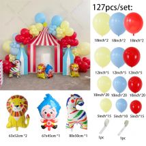127 stücke Karneval Zirkus Luftballons Girlande Bogen Kit Löwe Zebra Folienballon Kinder Baby Dusche Geburtstag Party Dekorationen Lieferungen