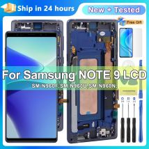 Nota 9 LCD Touch Screen Digitizer Parti di riparazione per Samsung Note 9 Display con cornice N960F N960D/S Sostituzione Testata al 100%