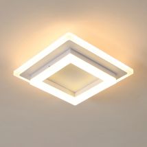 Luz de techo LED moderna, lámpara de techo cuadrada de 24W 2700LM, accesorio de iluminación de techo LED acrílico para dormitorio, sala de estar, pasillo, 3000K
