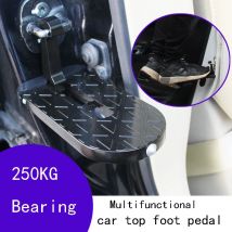 Multifunction Foldable Car Roof Rack Step Car Door Step Universal Latch Hook Auxiliary Foot Pedal Aluminium Alloy Safety Hammer