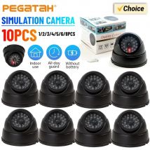 1-10PCS Dummy Gefälschte Kamera mit LED Rot Licht Dome Home Security Überwachung Kameras Simulation Einbrecher Alarm sicherheit Kameras