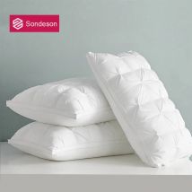 Sondeson Luxuriöses weißes 100 % Gänsedaunenkissen, daunenfest, Queen-Size-Bettwäsche aus 100 % Baumwolle, 3D-Stil, rechteckige Winterbettwäsche