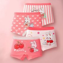 4er-Pack Sommer-Unterwäsche-Set für Mädchen, Kinder-Cartoon-Kleidung, Boyshorts, weiche und bequeme Sicherheitshöschen für kleine Schulmädchen