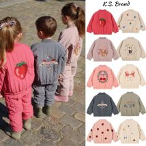 2025 KS Winter Baby Boys Cartoon Lambswool Jackets Sequin Outerwear Kids Clothes Toddler Girls Jackets Coats Flight Suits 1-9Y