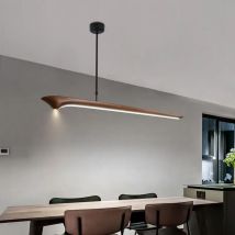 Nordic Schwarz Walnuss Massivholz LED Pendelleuchte Restaurant Küche Tee Zimmer Büro Schreibtisch Studie Designer Leuchte
