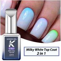 KODIES GEL Milky White Top Coat UV Gel Nagellack 15ML Vernis Semi Permanent Finish Sealer Esmalte Farbe für Maniküre Nägel