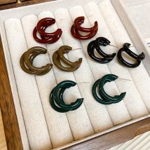 Mehrschichtige C-förmige Ohrringe für Frauen, minimalistischer Stil, personalisierter Krallen-Ohrstecker, trendige Accessoires, einfache Geschenke