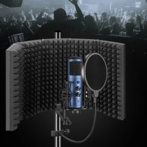 3/5 door studio microphone foldable isolation shield, popular filter, high-density absorbent foam for filtering sound.