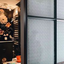 3D Retro Begonia Flower Static Clin GLASS FILM Privacy Sticker Dekorative Folie auf dem Fenster und kleberfreier DEKOR HOME DECOR