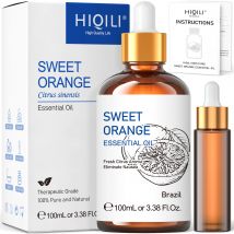 HIQILI oli essenziali all'arancia dolce da 100ML, natura pura al 100% per aromaterapia, diffusore, umidificatore, massaggio, aria fresca, candela
