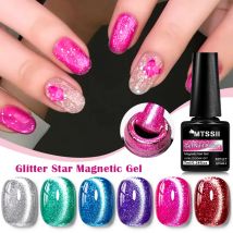 7ml Mtssii Fantasy Flash Magnetgel Lila Kristall Magnetisches Gel-Nagellack Neuer Aufhellender Roter Magnetgel-Lack Rote Nägel