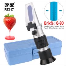 Rifrattometro RZ misuratore di zucchero 0-90% Brix RHB-90ATC birra portatile rifrattometro automatico misuratore di salsa di frutta rifrattero di zucchero