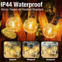 LED String Light G40 Garden Lights Outdoor Shatterproof Waterproof Christmas Decoration 220V 110V E12 Party Wedding Atmosphere