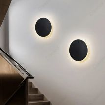 LED-Touch-Schalter einfache kreative kreisförmige 20cm Sonnen finsternis Wand lampe Nachttisch Korridor Treppe Hintergrund Wand Innen lampe