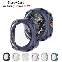 Glas + Hülle für Samsung Galaxy Watch 7 Ultra 47 mm, gehärtete Folie, Displayschutzfolie, Stoßstangenabdeckung für Samsung Galaxy Watch Ultra 47 mm