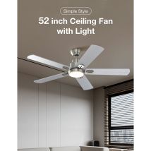 52-Zoll-Deckenventilatoren in Schwarz (5 Flügel) mit LED-Leuchten und Fernbedienung