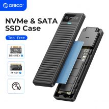 ORICO M.2 NVMe SSD-Gehäuse 10 Gbit/s USB 3.2 Gen2 Gehäuse Box Einfaches Design Werkzeuglose Unterstützung UASP für NVMe SATA SSD-Gamer