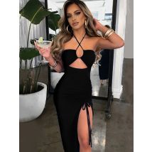 Abiti senza maniche sexy femminili midi senza schienale Slim Night Club Party Abito da donna aderente Abiti eleganti Para Mujer