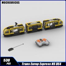 MOC Heißer Verkauf Bausteine Serie Stadt Innenstadt Straßenbahn Modell Passagier Fahrzeug Ziegel Spielzeug kinder Desktop Display Geschenke