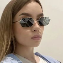 Schutzbrille Mode Polygon Sonnenbrille Metall Kleine Rahmen Multi Farbe Spiegel Sonnenbrille Weibliche Casual Brillen UV400