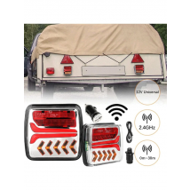 Wireless Magnetic LED Truck Trailer Tail Light Brake Light Lamp Kit WIth 7 Pin Plug Waterproof Towing Caravan Lorry RV Van