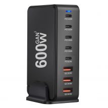 Neues 600 W GaN Fast Charge 3.0 USB-C-Ladegerät 8-Port 5C3A PD tragbar für Tablets