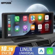 Hippcron 10.26 "CarPlay Android Auto Radio samochodowe Multimedialny odtwarzacz wideo Ekran dotykowy IPS z obsługą AUX USB Kamera cofania