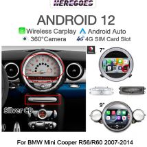 Carplay Android 12 Car Multimedia Player For Mini Cooper Countryman R55 R56 R60 2007 - 2014 Sliver CD GPS Radio Stereo DSP Wifi