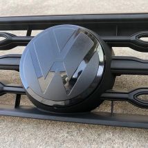 2 Stück Vorder- und Heckemblem für VW Golf 6 Golf 7 Golf 7.5 Golf 8, hat keinen Einfluss auf ACC, modifiziertes schwarzes Logo, flache Spiegelabdeckung, Aufkleber