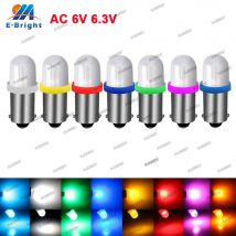 Non-polar AC DC 6V 6.3V GE44 47 1895 10X BA9S Foggy Len Arcade Pinball Light Gaming Light Bulb White Blue Red Amber Green Pink