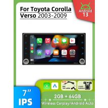 Car Radio 7" Stereo 2Din Android Multimedia for Toyota Corolla Verso 2003-2009 Wireless Carplay Android Auto Head Unit GPS WIFI
