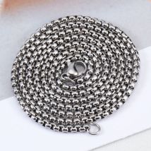 5 Stück 10 Stück Edelstahl-Quadratperlenketten-Halskettenketten mit Karabinerverschluss, DIY-Schmuckherstellung, kein Verblassen, verschiedene Stile