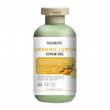 Das 200 ml Kurkuma-Zitronen-Peeling-Gel eignet sich für alle Hauttypen, entfernt sanft abgestorbene Haut, spendet Feuchtigkeit und hellt den Hautton auf