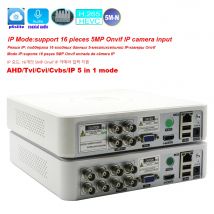 DVR híbrido de seguridad CCTV, 4 canales/8 canales, 5M-N, Audio sobre Coaxial para 5MP, 12,5fps, 1080P, 720P, TVI, CVI, CVBS, cámara IP de 5MP, Onvif