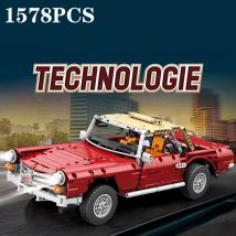 1578pcs Retro Oldtimer Bausteine Fernbedienung stech no logie elektronische Ziegel 280sl Automodell Kinderspiel zeug Geburtstags geschenke