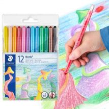 STAEDTLER Noris 12-Farben-Twist-Up-Buntstifte, farbige Ölfarben-Buntstifte, ungiftige Buntstifte, glatte Färbung ohne unordentlichen Hände