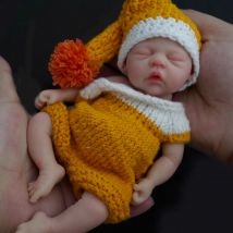 7" Micro Preemie Ganzkörper-Silikon-Babypuppe Junge „Theo“ & Mädchen „Sarah“ Lebensechte wiedergeborene Puppe Überraschung Kinder Anti-Stress
