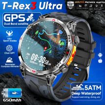 Nowy wojskowy smartwatch T-Rex3 Ultra GPS z 2025 roku, wbudowany kompas GPS, wysokościomierz, barometr, wodoodporność 5ATM, bateria 650mAh, sportowa bransoletka męska.