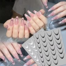 12 Farben 3d Farbverlauf Französisch Linie Nagel Aufkleber Rose rot schwarz Streifen Linien Schieber egler Nagel Zubehör Maniküre Mondform Design