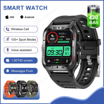 Männer Military GPS Smart Uhr 430 mAh Lange Batterie Lebensdauer AMOLED Bildschirm Herzfrequenz Überwachung Smartwatch Outdoor Taschenlampe Beleuchtung