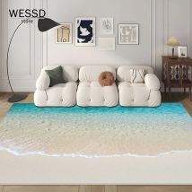 3D Waves Carpet Bedroom Floor Rug Large For Living Room Marine Style Sea Sofa Carpet Room Decoration Kitchen Mat Non-slip