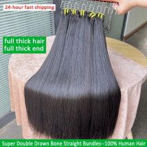 Super Double Drawn Bone Straight Bundles Human Hair Raw Virgin Vietnamese Hair Thick Top Bundles Unprocessed Hair Extensions