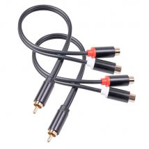 0,3 m RCA Audio Lautsprecher Y-Adapter Splitterkabel RCA 1 Stecker auf 2 Buchsen Stereo-Audiokabel vergoldet