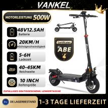 Sinaopus 10" Elektroroller 48V12,5Ah 500W faltbarer E-Scooter Reichweite 40-45KM Doppelstoßdämpfer Teenager ABE-Zertifikat