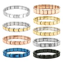New Fashion Italian Links Stainless Steel Bracelet Women 9mm Width Color Bracelet Bangle Girls Wedding Jewelry Gifts Wholesale